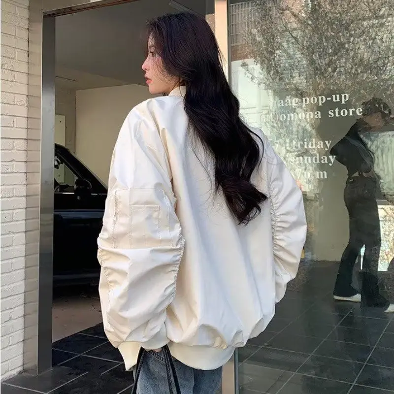 

Loose American Sle Pilot Jaet for Men And Women Spring Autumn Seasonal Baseball Outfit Windbreaker Trendy Couple Clothes