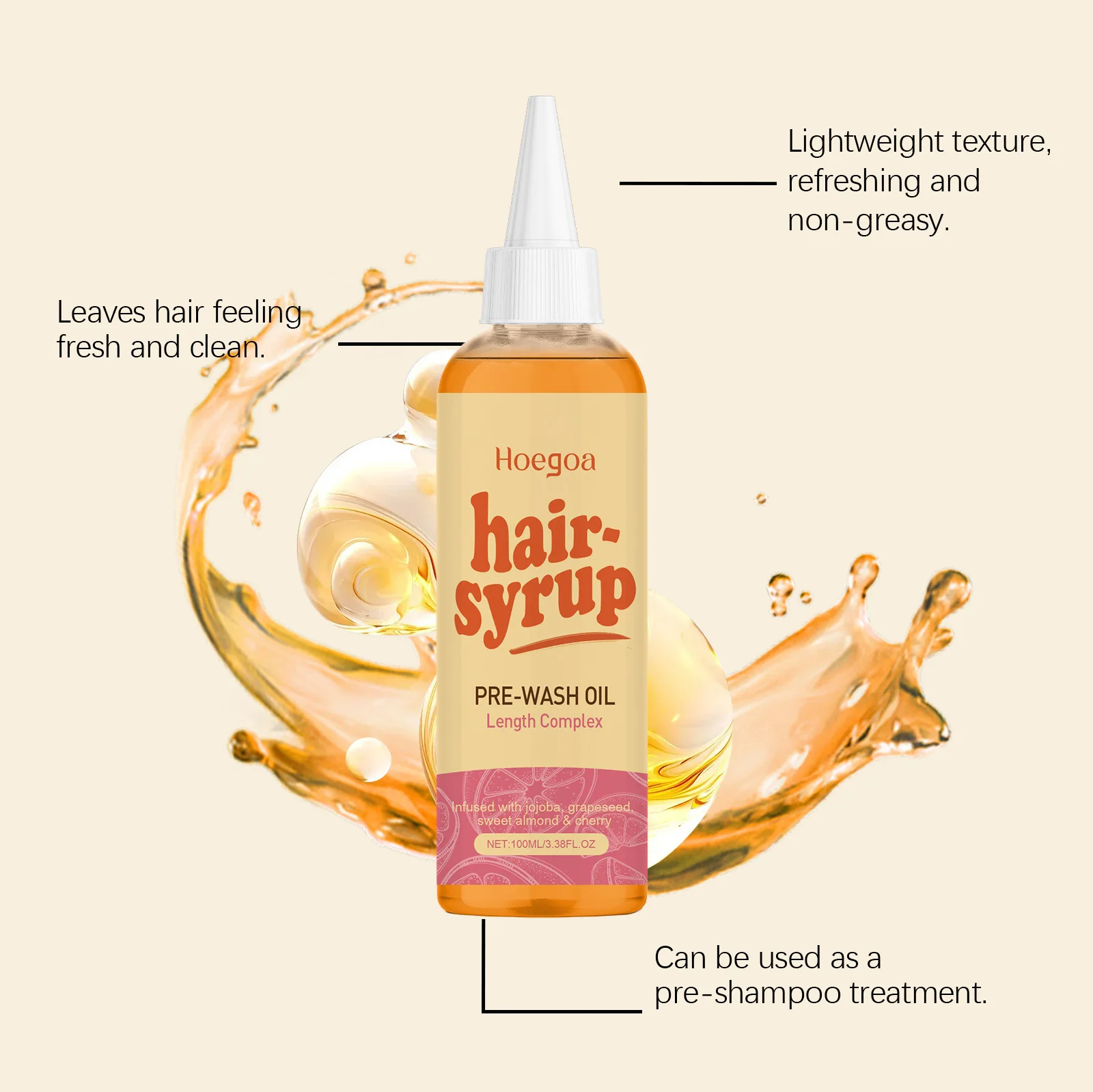 Hoegoa العناية بالشعر زيت طبيعي إصلاح تدليك فروة الرأس التالف تحسين الجذور تخفيف التوتر زيادة نمو الشعر جوهر مغذي #4