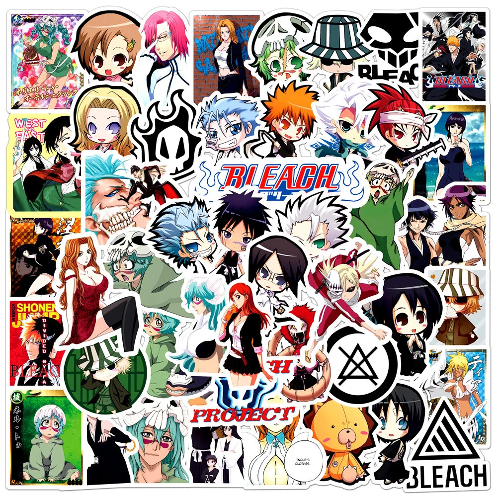 10/30/50pcs Cool BLEACH Anime Stickers Cartoon Kids Decals Toy Suitcase Phone Case Laptop Kurosaki Ichigo Classic Manga Sticker