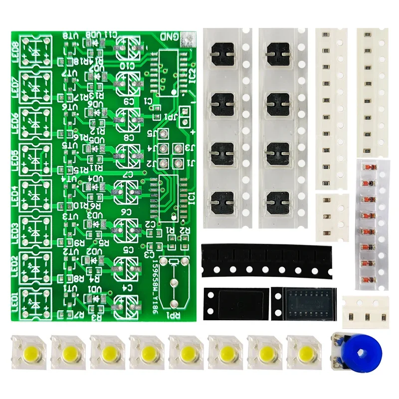 Drip Light Circuit Welding Kit 8 Way Gradually Extinguished Flowing Water Light Electronic Single Skill Test DIY Assembly Parts