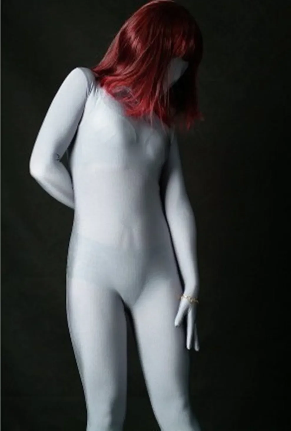 

(FZS057) Сексуальный фетиш-костюм зентай, блестящая лайкра, спандекс, серые, серебряные колготки унисекс, оригинальный костюм на Хэллоуин для женщин