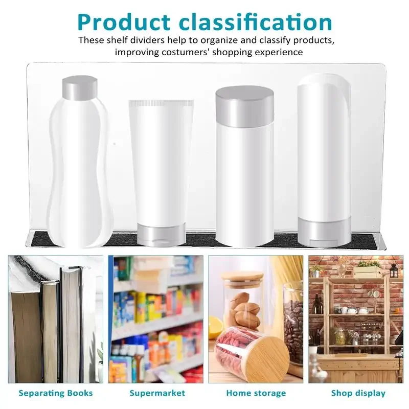 Magnetische plankverdeler voor supermarkt Snack Drankjes Display Transparant Clear Closet Storage Separator Keuken Kantoor Partitie