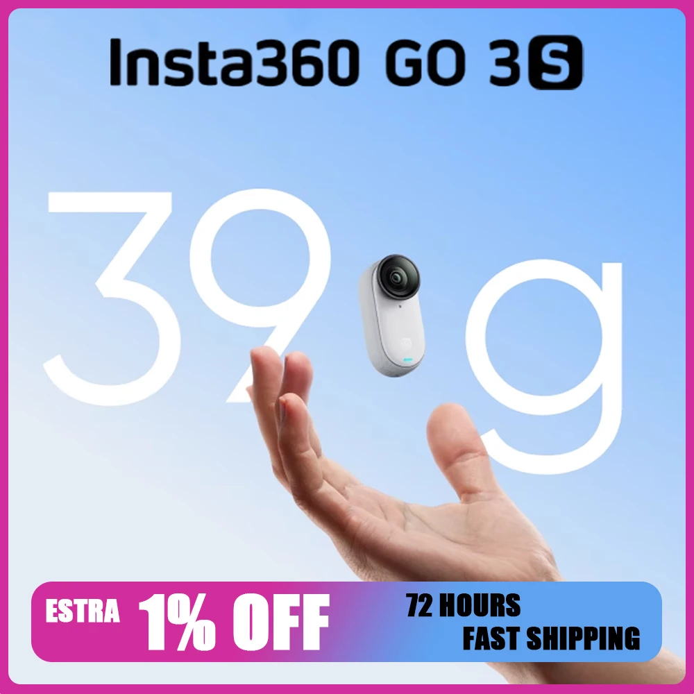 Insta360 GO 3S كاميرا الحركة الصغيرة 4K أسود أبيض 39g 64G 128G Action Pod AI تحرير مقاوم للماء FlowState Insta 360 GO3S أصلي #1
