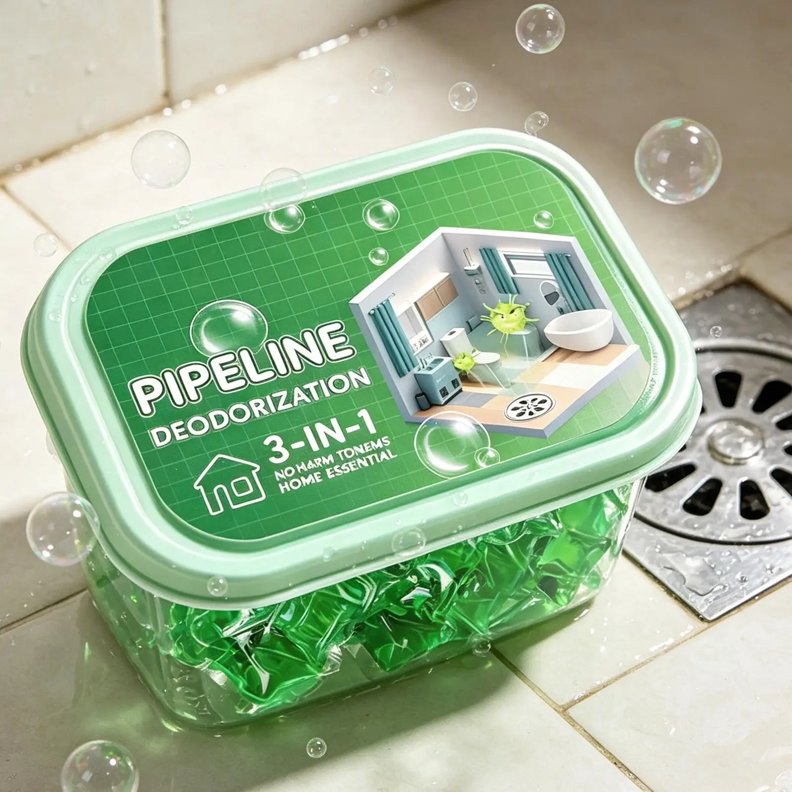 30PCS Kitchen Bathroom Shower Drain Smell Eliminator Pipe Fly Remover Tablets Water-soluble Scented Sink Refresher