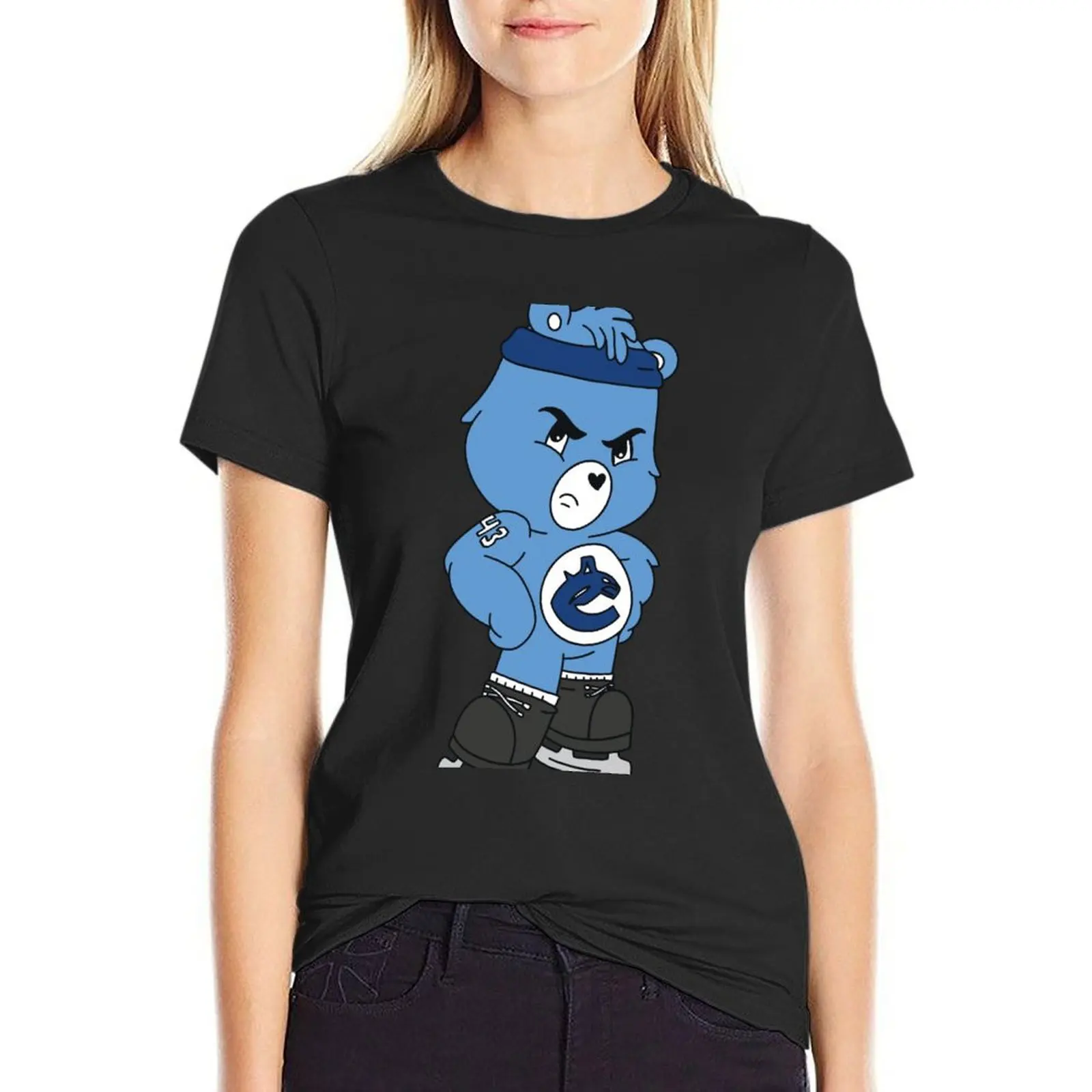 Quinn Hughes Hockey Bear T-Shirt aesthetic clothes funnys workout t shirts for Women