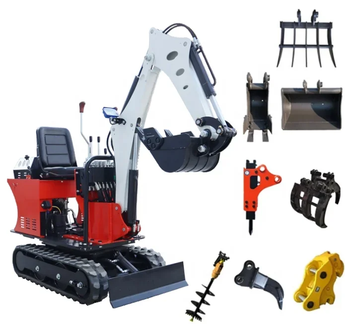 

High Quality Mini Excavator from China 1 Ton Hydraulic Mini Trench Digger Crawler Factory Price New Condition backhoe 2Ton Motor