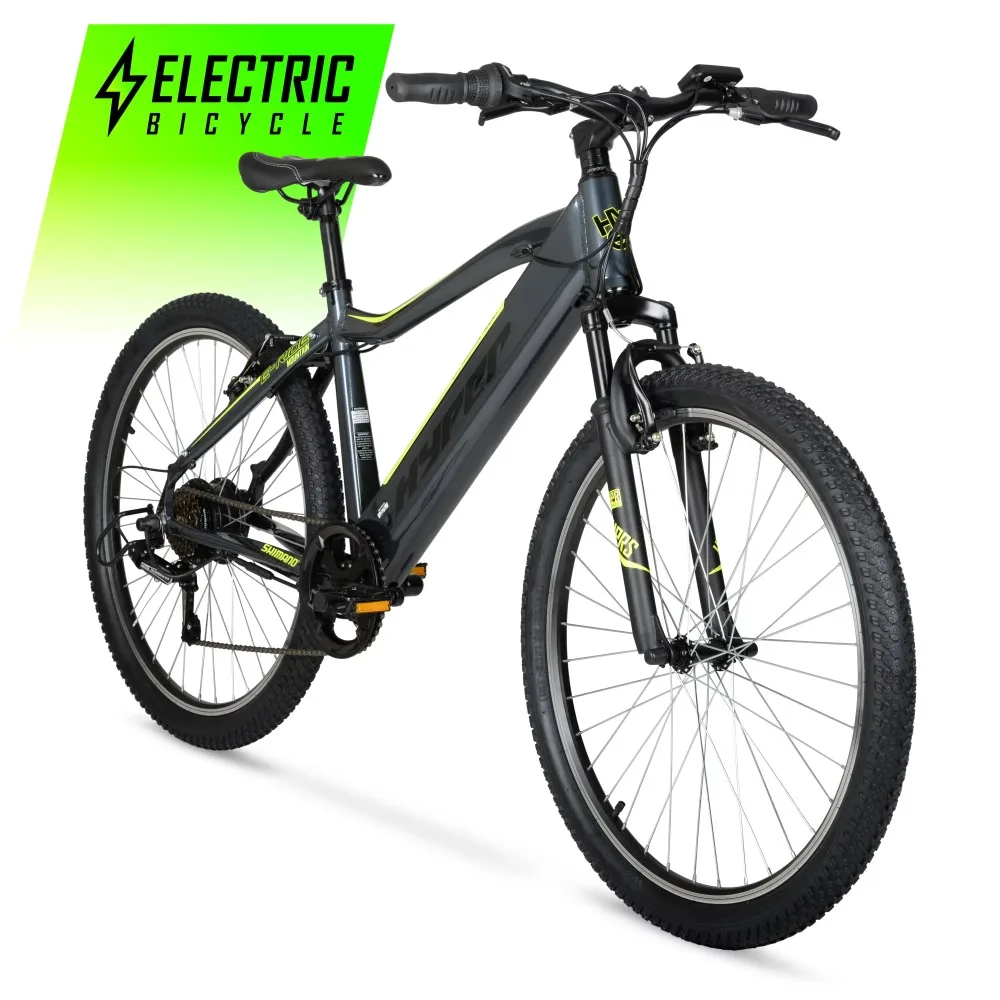 

Hyper Bicycles 26" 36V Electric Mountain Bike for Adults, Pedal-Assist, 250W E-Bike Motor, Black