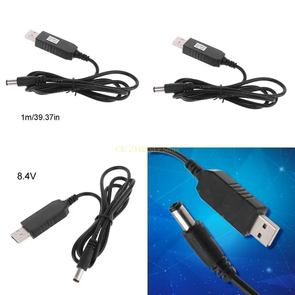 Charging Cable USB to 4.2V 8.4V Line Converter Cord Fit for 18650 Battery