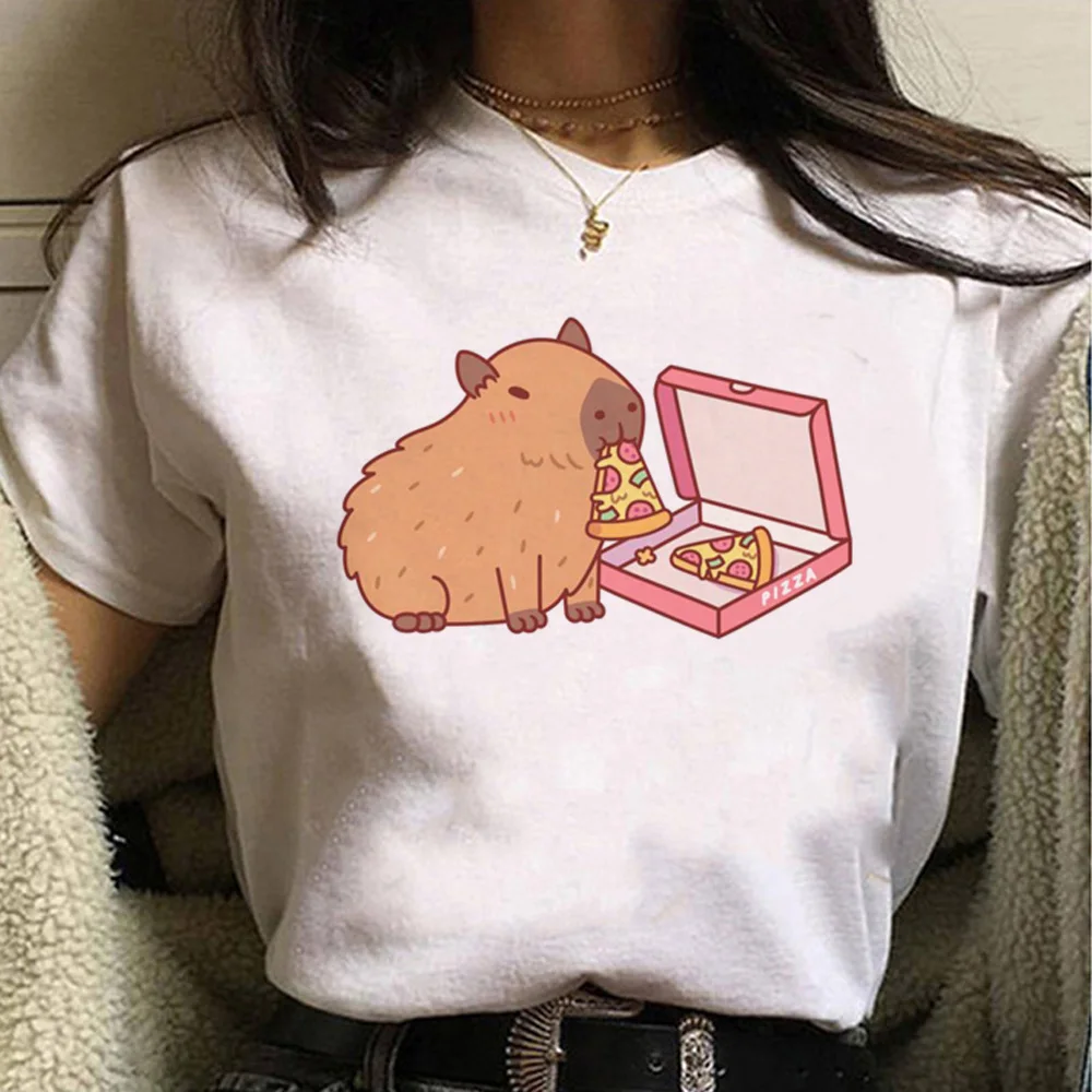 

Capybara t shirt women harajuku streetwear top girl designer y2k clothing