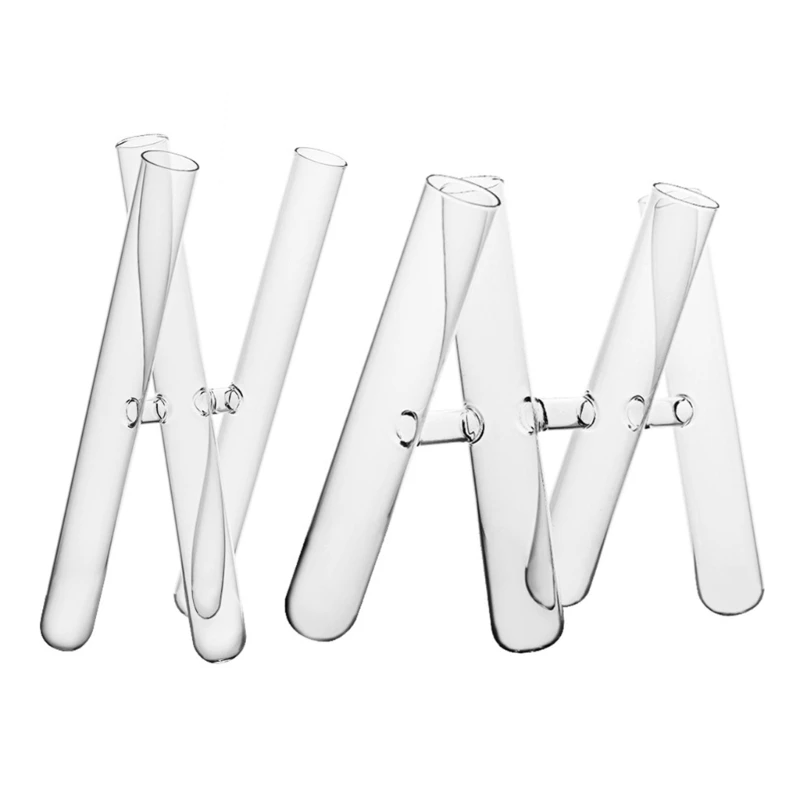 3/4 Decorative Glass Test Tube Vases for Flowers Arrangements Plant Terrariums for Hydroponic Plant Holder Home DropShipping