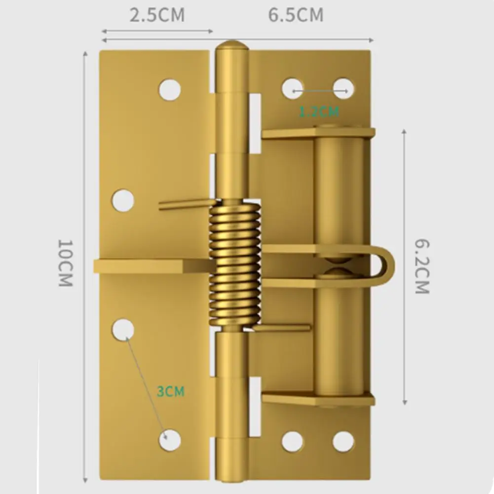 スプリング式のデザインと固定された90度の位置を備えた自動閉鎖4インチドアヒンジにより、信頼性の高いスムーズなドア操作が可能