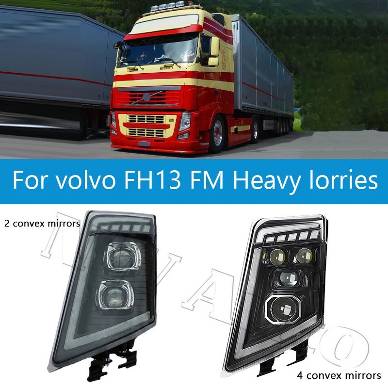 1Pcs 24v Full LED Headlight Fit For Volvo FH13 FM Heavy Lorries With DRL 4 LED Lens Latest Upgraded Version