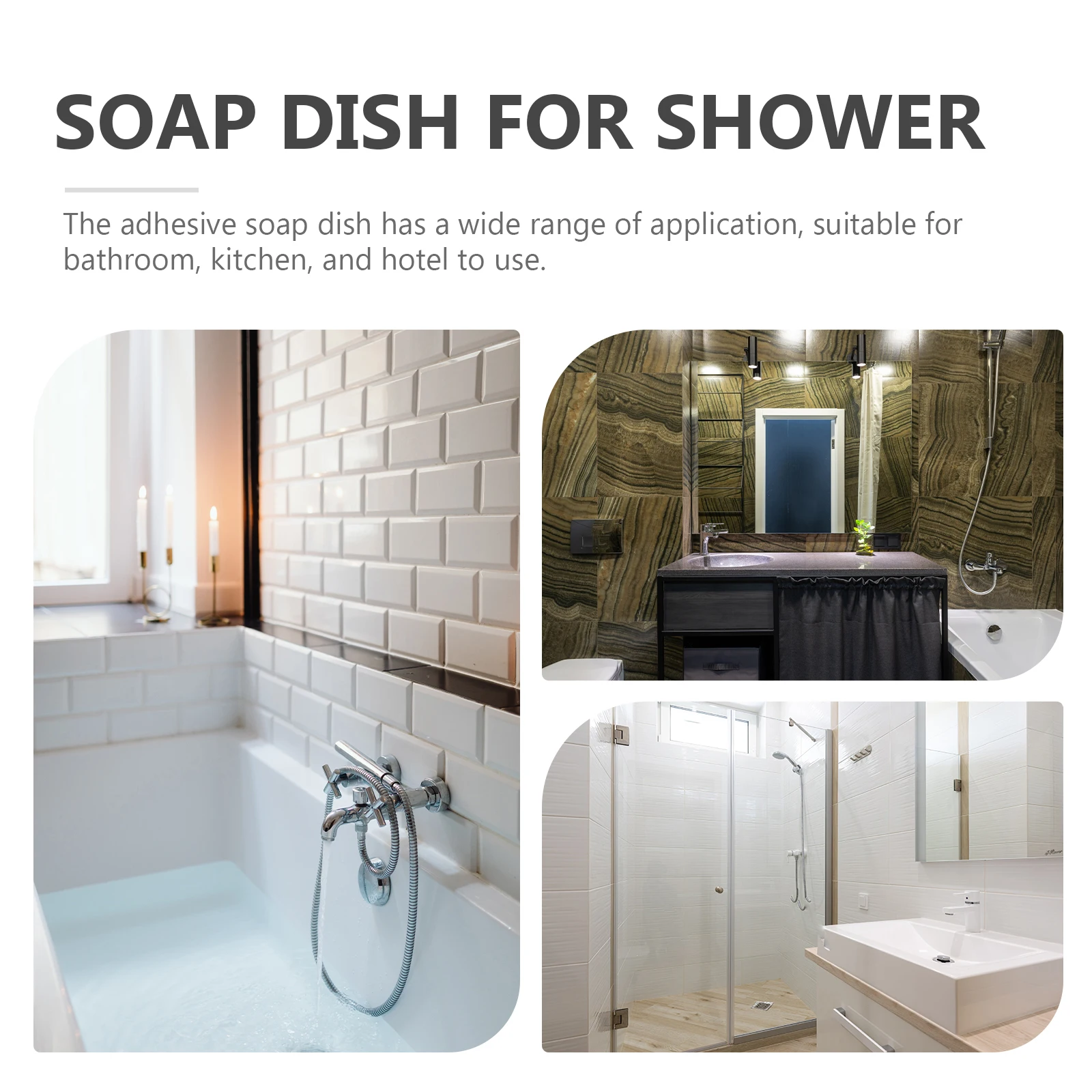 

Stainless Steel Soap Dish Wall Mounted Holder Bath Tray Kitchen Strong Edge Compact Self-Adhesive Drainage Soap Rack Bar