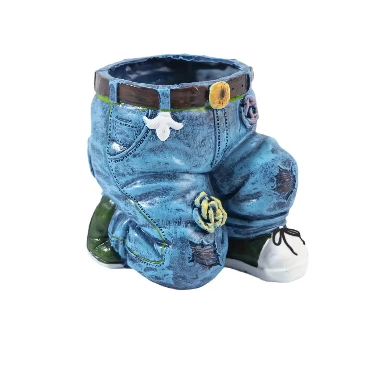 

American style rural garden art jeans courtyard decoration flower pot plant resin handicrafts ornaments