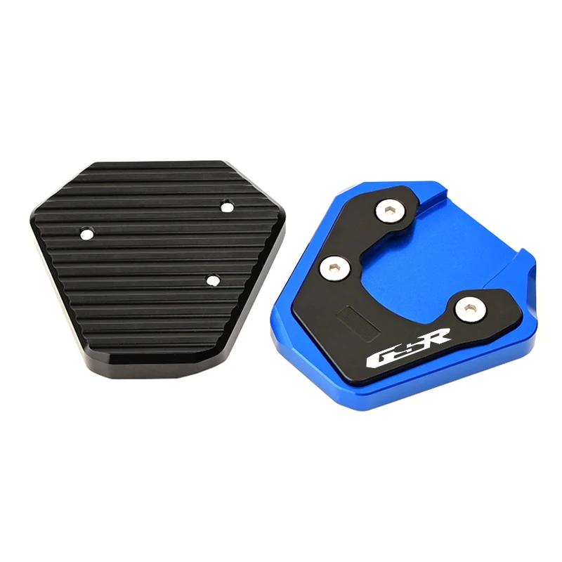 Motorcycle CNC Aluminium Kickstand Foot Side Stand Support Extension Enlarger Pad For Suzuki GSR 750 2011-2016 Accessories