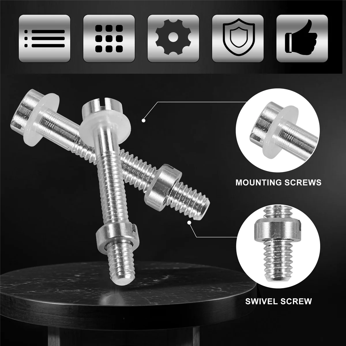 4Pcs M2.5x18.5mm Turntable Phonograph Screws,Hardware Replacement Headshells Cartridge Stylus Mounting Vinyl LP Record Player