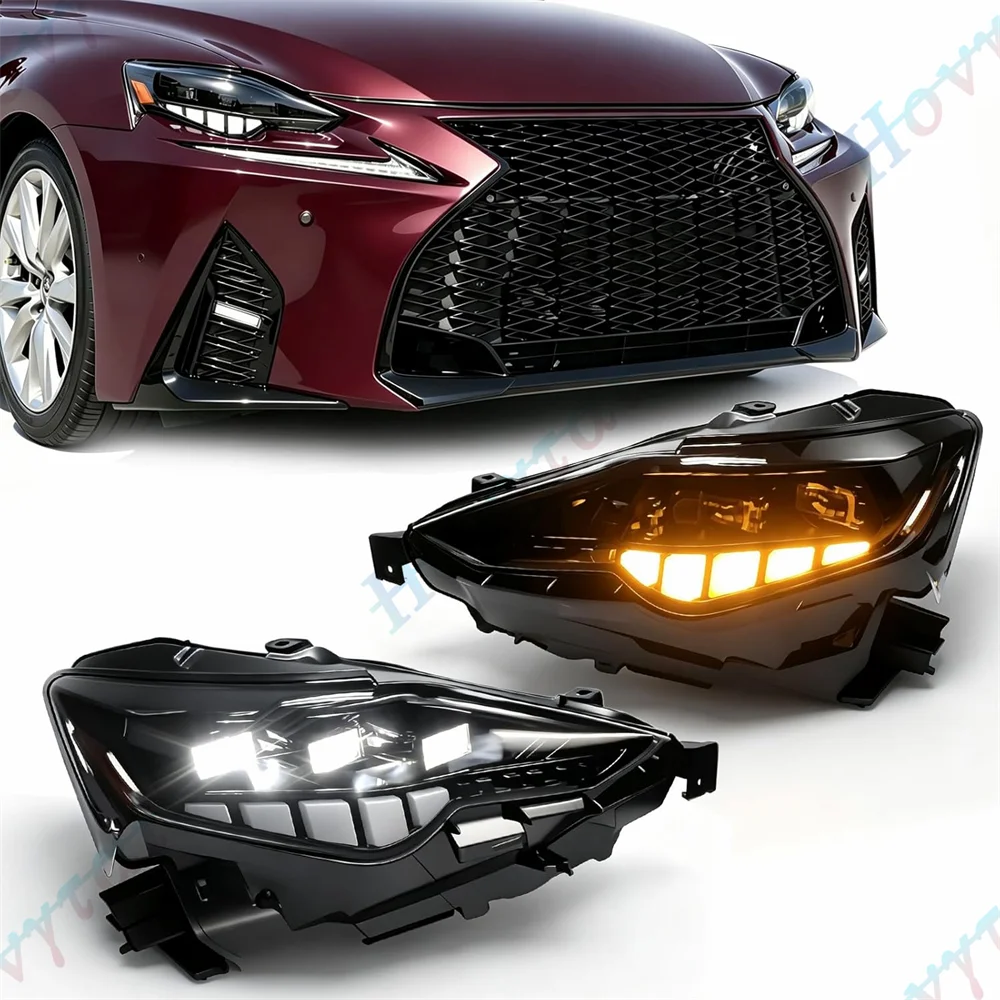 Pair LED Headlights For 2014-2016 Lexus IS250 IS350 2014 2015 IS200t IS300 2016 Headlamps LED Front Lamps Turn Signal DRL Lights