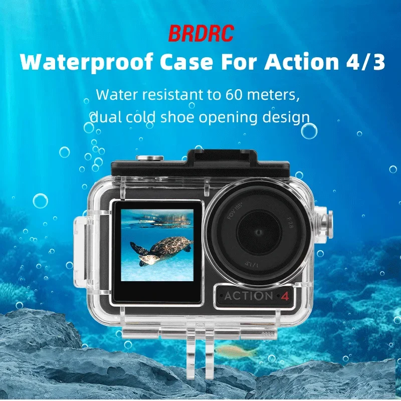 Brdrc-dji osmoアクション4用防水ケース,ダイビング保護ハウジング,水中アダプター,60m
