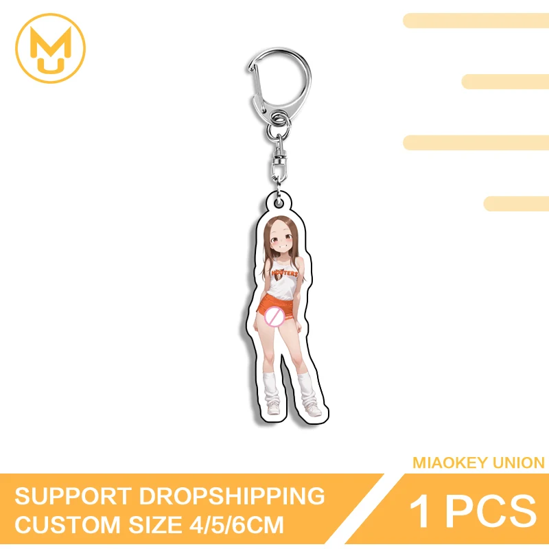 Takagi San Pretty Animelover Figure Amusing Ingenious Y2K Car Keyring Lobster Clasp HD Pattern Sunscreen Jewelry Decoration