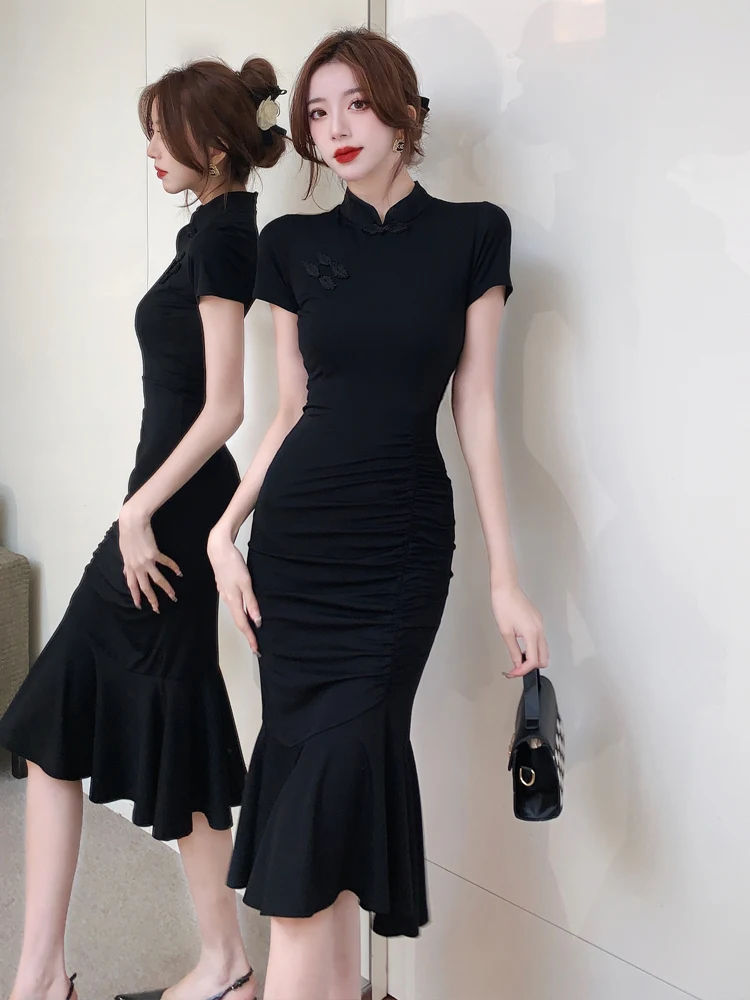 

Женское платье, облегающее женское платье, сексуальная уличная одежда, вечерние, тонкое, элегантное, офисное, женское платье с высоким воротником, M306