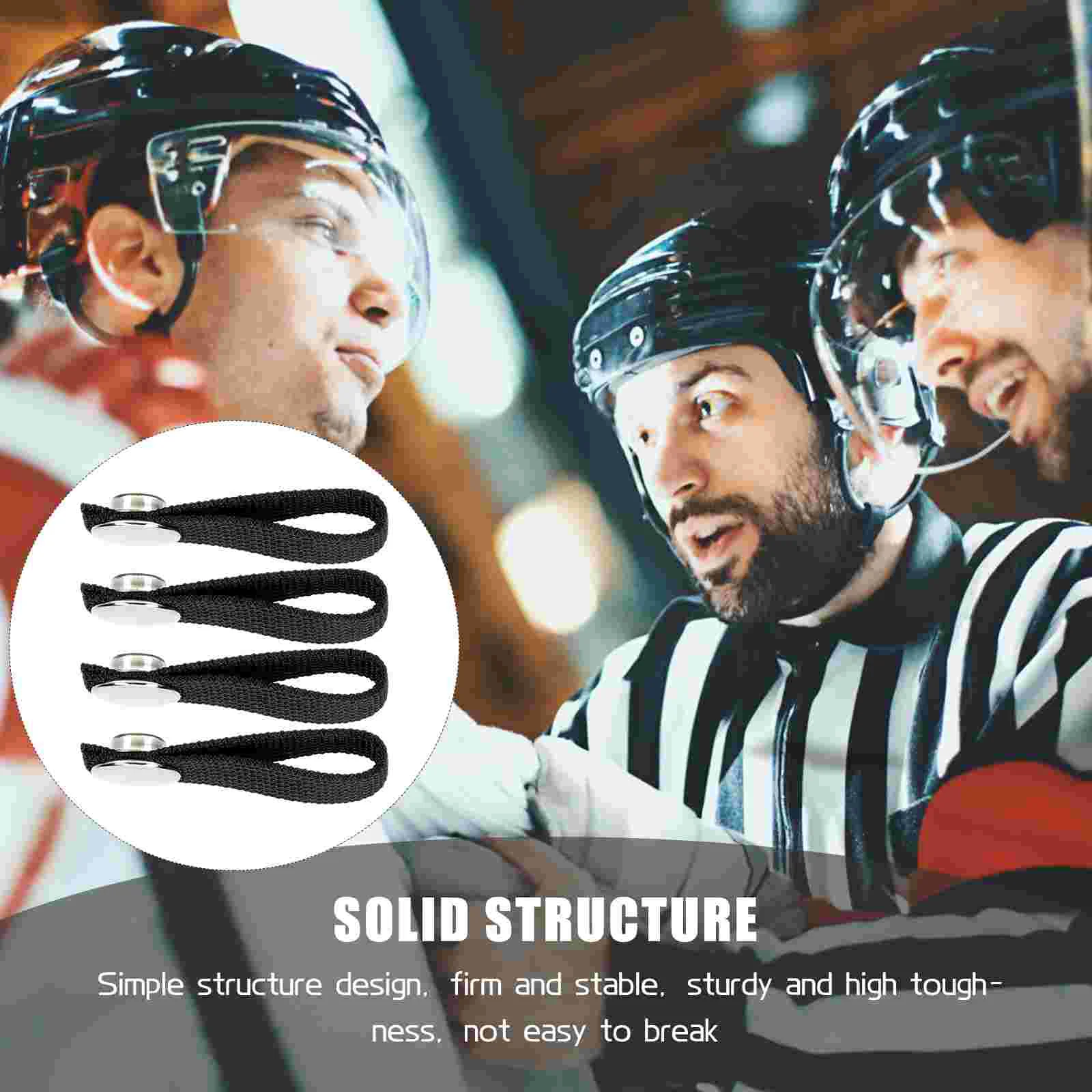 4 Pcs Hockey Restraint Accessory Repair Kit Safety Chin Strap for Replaceable Hard Elastic Black