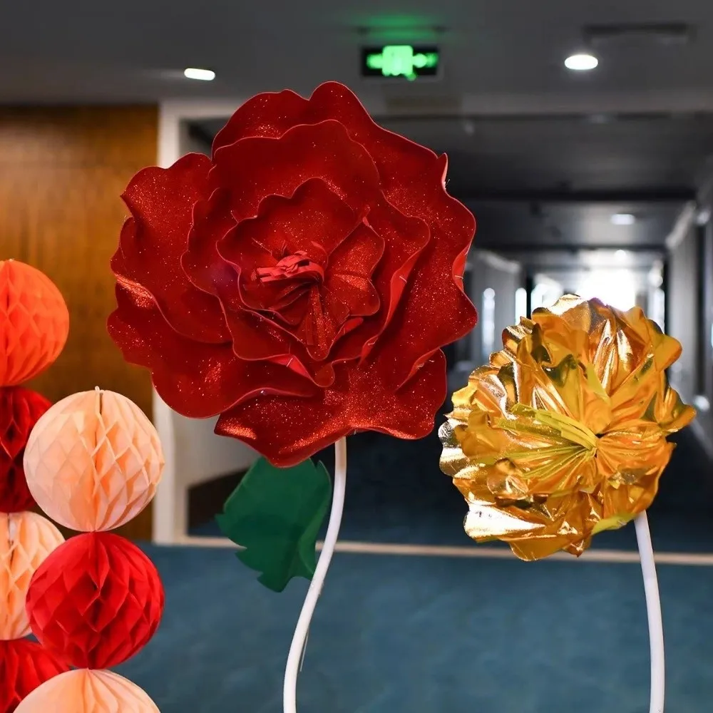 30/40/56 سنتيمتر ثلاثية الأبعاد ورود للزينة الإبداعية ثلاثية الأبعاد الزفاف الطريق دليل إيفا المواد مشرقة إيفا الزهور غرفة الديكور