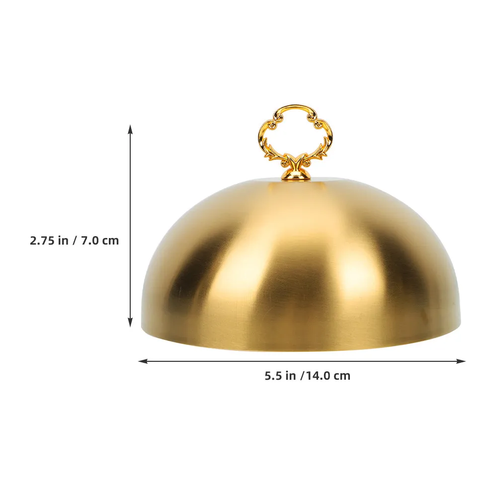 14Cm Stainless Steel Round Cloche Dome Food Cover Lid Cheese Melting Basting Cover Kitchen Grill Bbq Plate Warmer for Steak