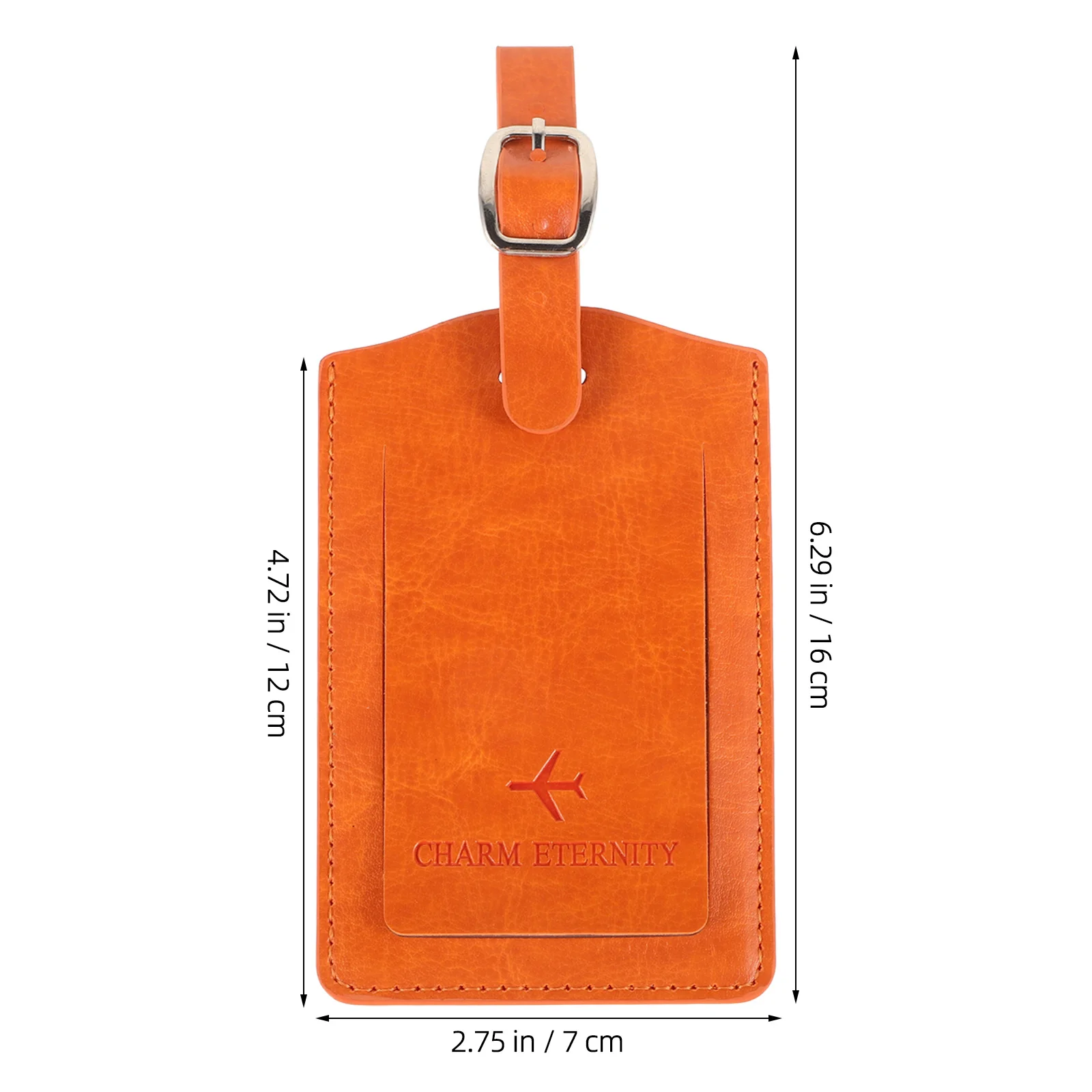 3 قطعة علامات الأمتعة لحقائب السفر الثقيلة حقيبة جلدية العلامات مع حامل بطاقة الاسم البرتقالي لوازم السفر لكرارا #4