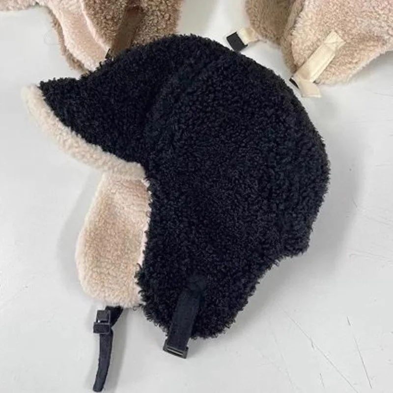 المرأة صوف الضأن لي فنغ قبعة شتاء دافئ الدراجات يندبروف التزلج شمال شرق طيار قبعة سميكة مقاومة البرد قبعة تزلج #4
