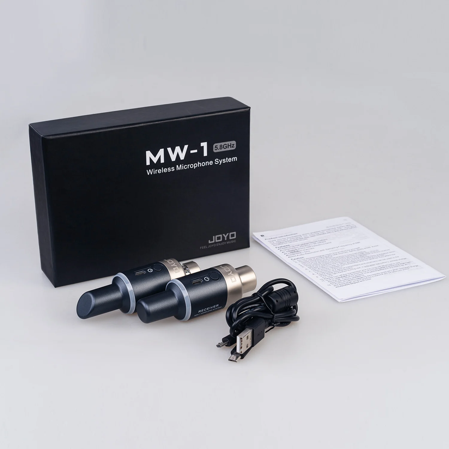 MW-1 5.8GHz Wireless Microphone System Plug-on Rechargeable Wireless Transmitter Receiver For Effector Dynamic Microphone