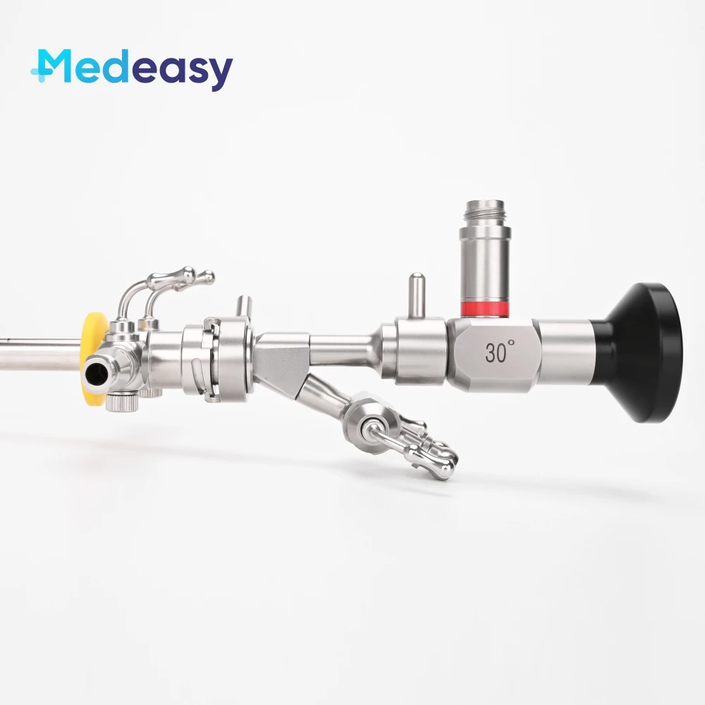 Urology Rigid Cystoscopy Set Cystoscope 30 Degree 4mm with Sheath & Obturator and Endoscope Bridge Single/Double Channels