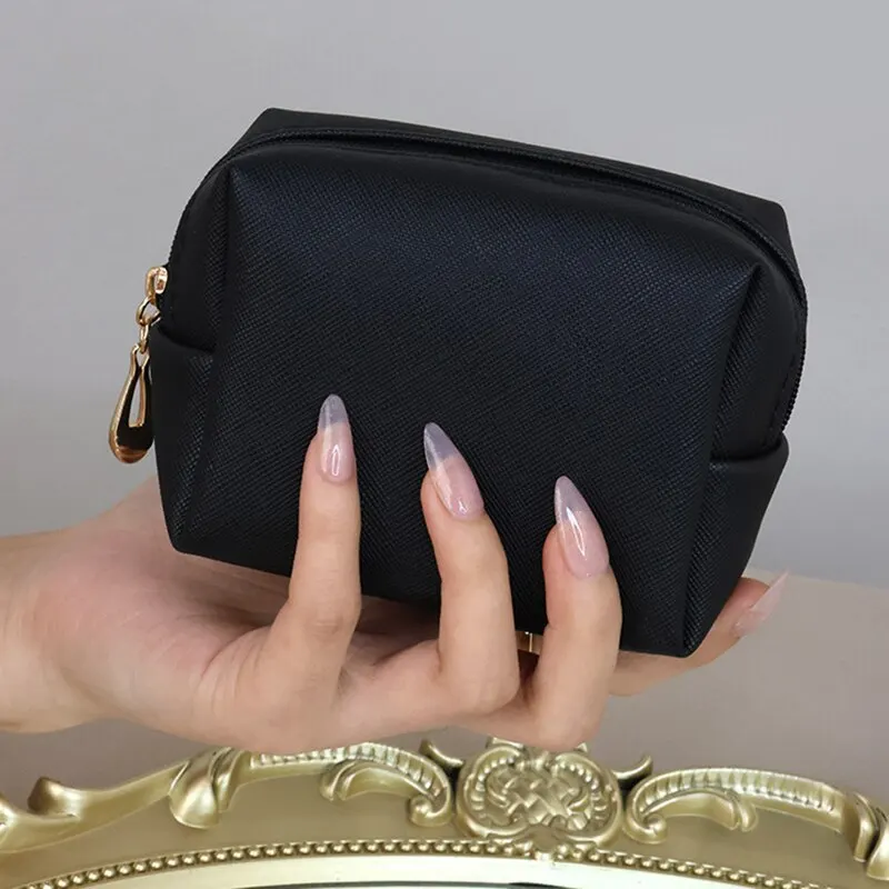 Mini Makeup Bag for Purse PU Cosmetic Bag Waterproof Toiletry Bag Traveling Makeup Bag Lipstick Cosmetic Pouch