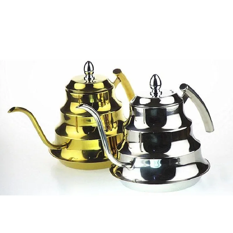 Kitchen Coffee Pot Stainless Steel Coffee Drip Kettle Tea Pot, 1.2L Fine Mouth Coffee Pot mj7