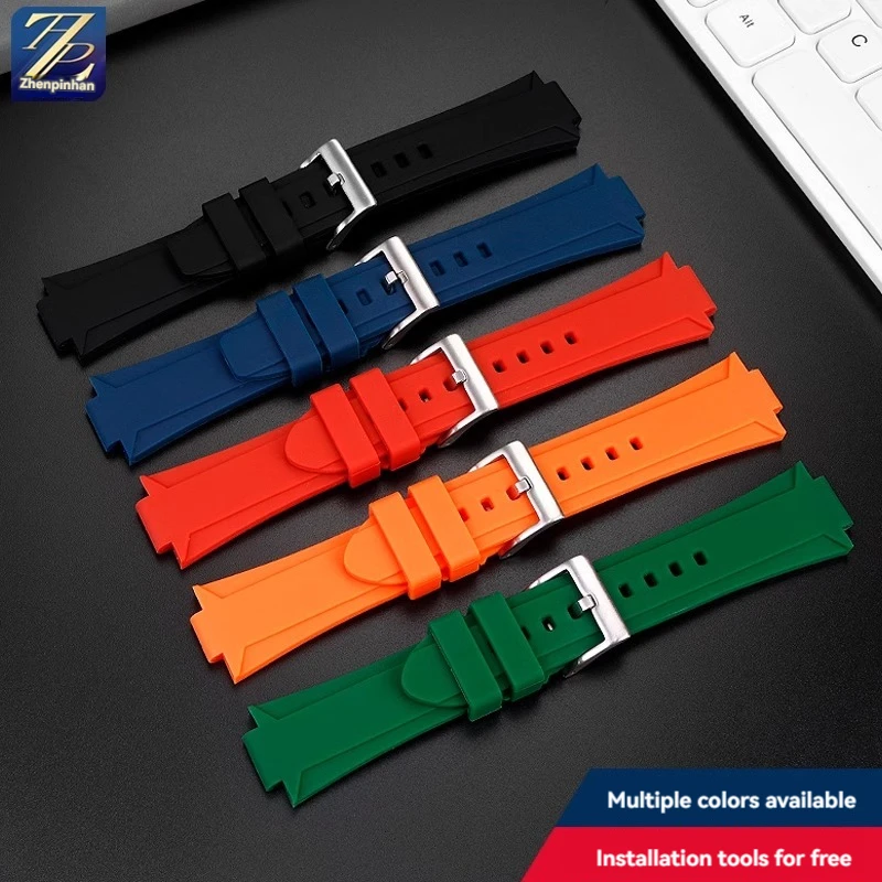 21mm 24mm Silicone Rubber Watch Strap For Maserati Trident R8821108025 Series R882110039 Wristband Custom Protrusion Watchband