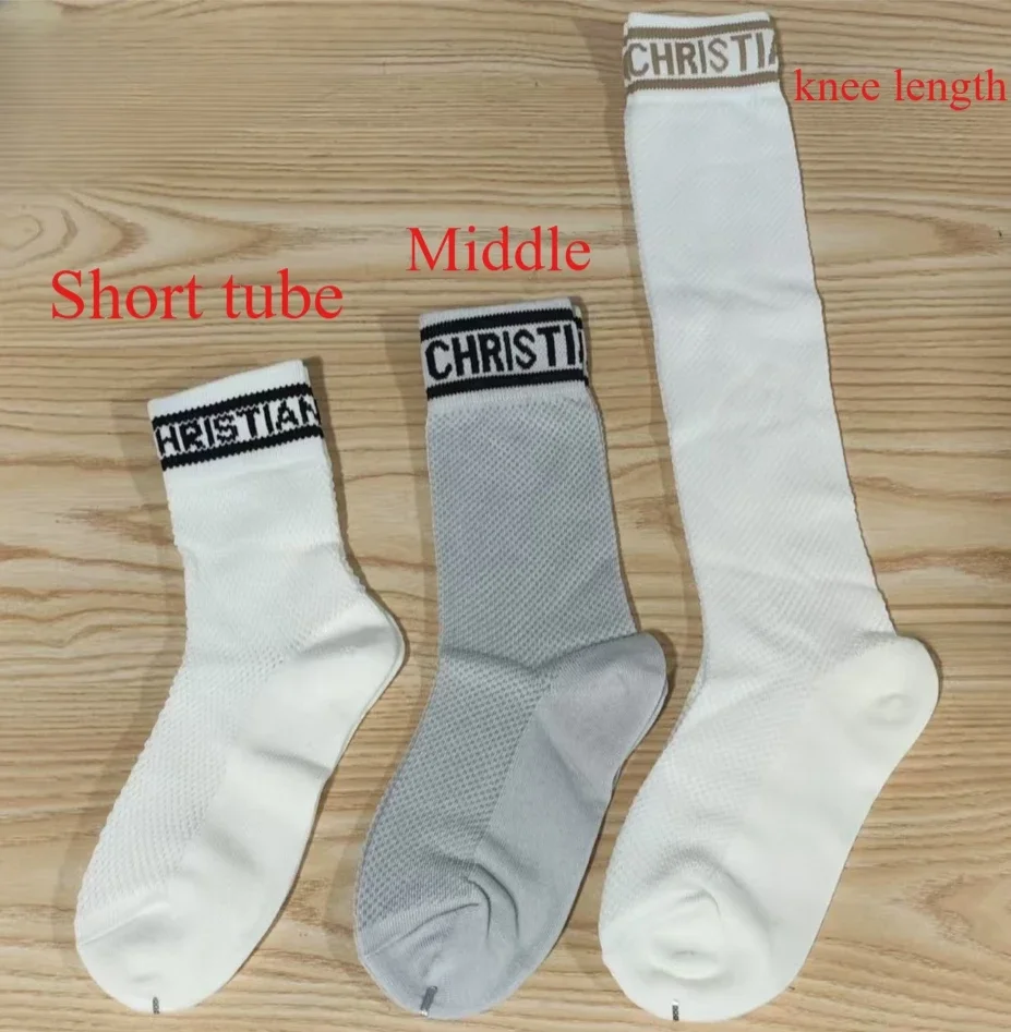 Женские сетчатые носки до середины икры с надписью D, дышащие тонкие носки знаменитостей, же белые, черные пары