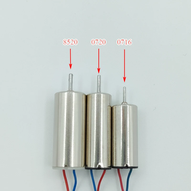 2pcs Mini Coreless DC 3.7V Motor for Airplane Model Glider DIY Car Boat High Speed Engine Small Four-Axle 716 720 8520