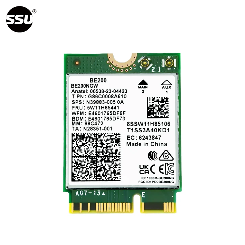 อะแดปเตอร์ไร้สาย WiFi7 BE200NGW ความเร็ว 8774Mbps BT5.4 สำหรับแล็ปท็อป รองรับ M.2 Key-E ใช้งานร่วมกับ Win11 ได้