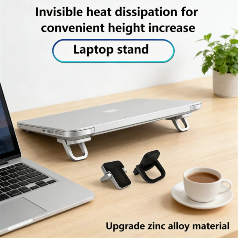 

Invisible Portable Laptop Stand 2 Pack Slim Foldable Aluminum Bracket, Lightweight Ergonomic Holder for Use, Reduces Neck Strain