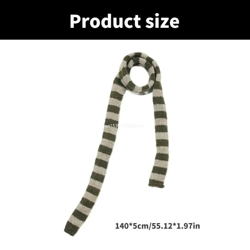 Elegant Women Stripe Neckerchief Fashionable Slimming Scarves Casual Scarf Dropship