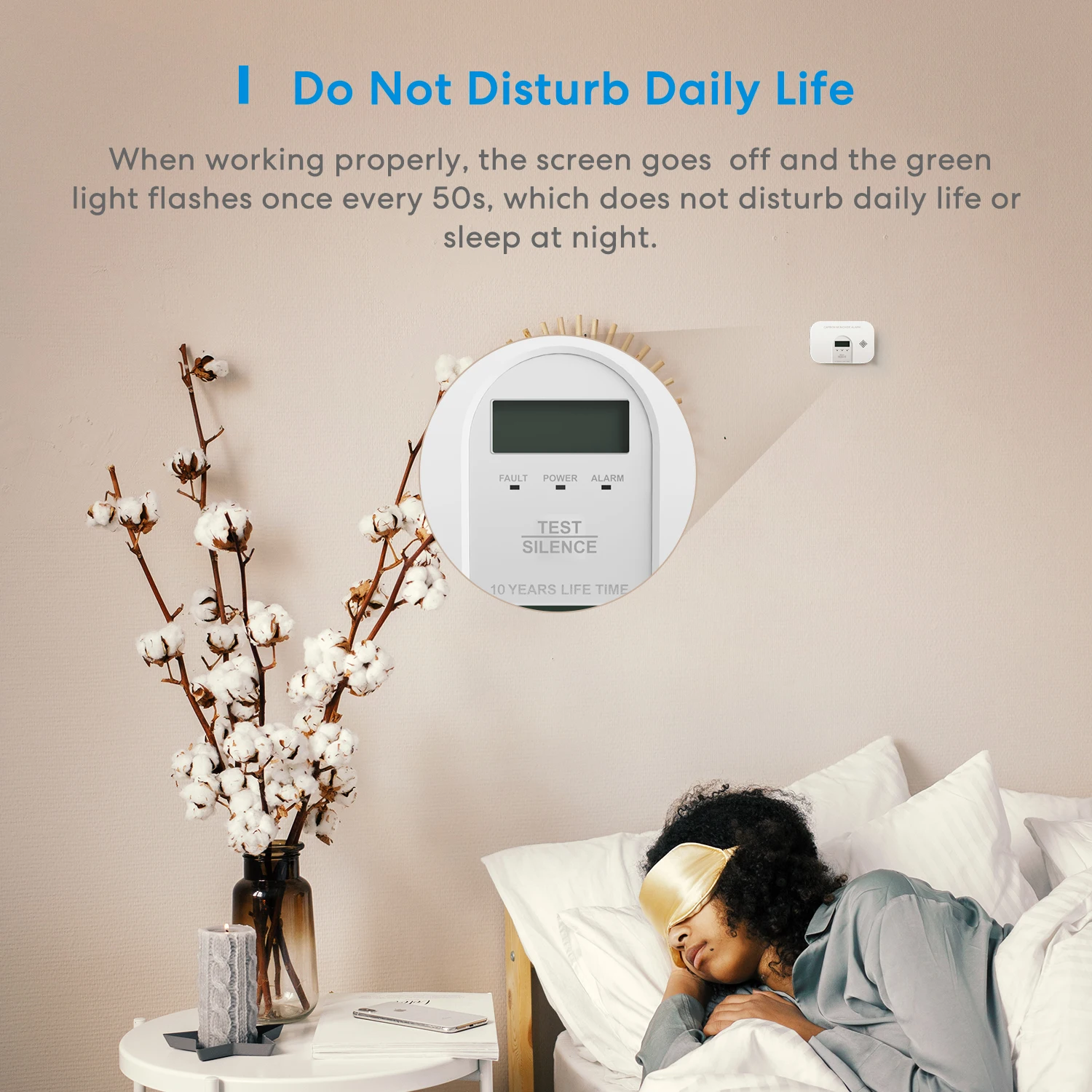 Meross CO Detector 85dB Siren Sound Sensor Carbon Monoxide Alarm Poisoning Gas Sensor Warning LCD Indicator