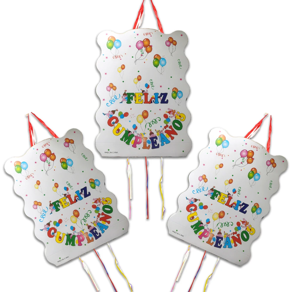 1 unids/lote Feliz cumpleaños Fiesta Temática piñata niños favores decoraciones para fiesta de cumpleaños Baby Shower DIY cartón Pinatas
