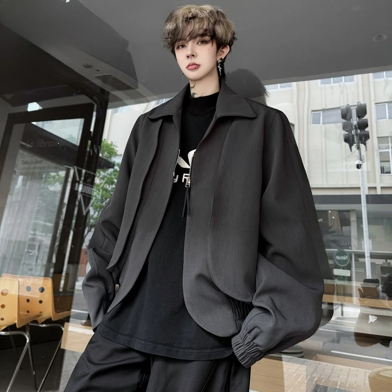 

Мужской повседневный пиджак весна-осень, новый модный дизайн, крой Arc Tailor, верхняя одежда для отдыха, трендовый, из полиэфирного волокна