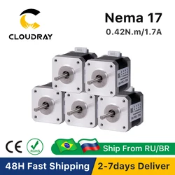 Cloudray Nema 17 Stepper Motor 40mm 42Ncm 1.7A Double Shaft 2 Phase Stepper Motor for CNC 3D printer Engraving Milling Machine