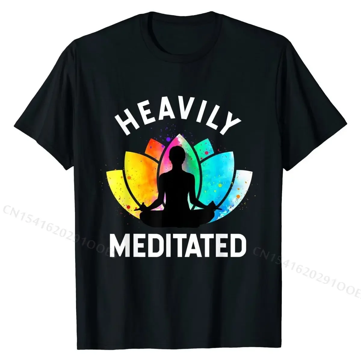 Heavily Meditated - Funny Meditation &  Gift T-Shirt Oversized Unique T Shirts Cotton Tops Shirt for Students Custom