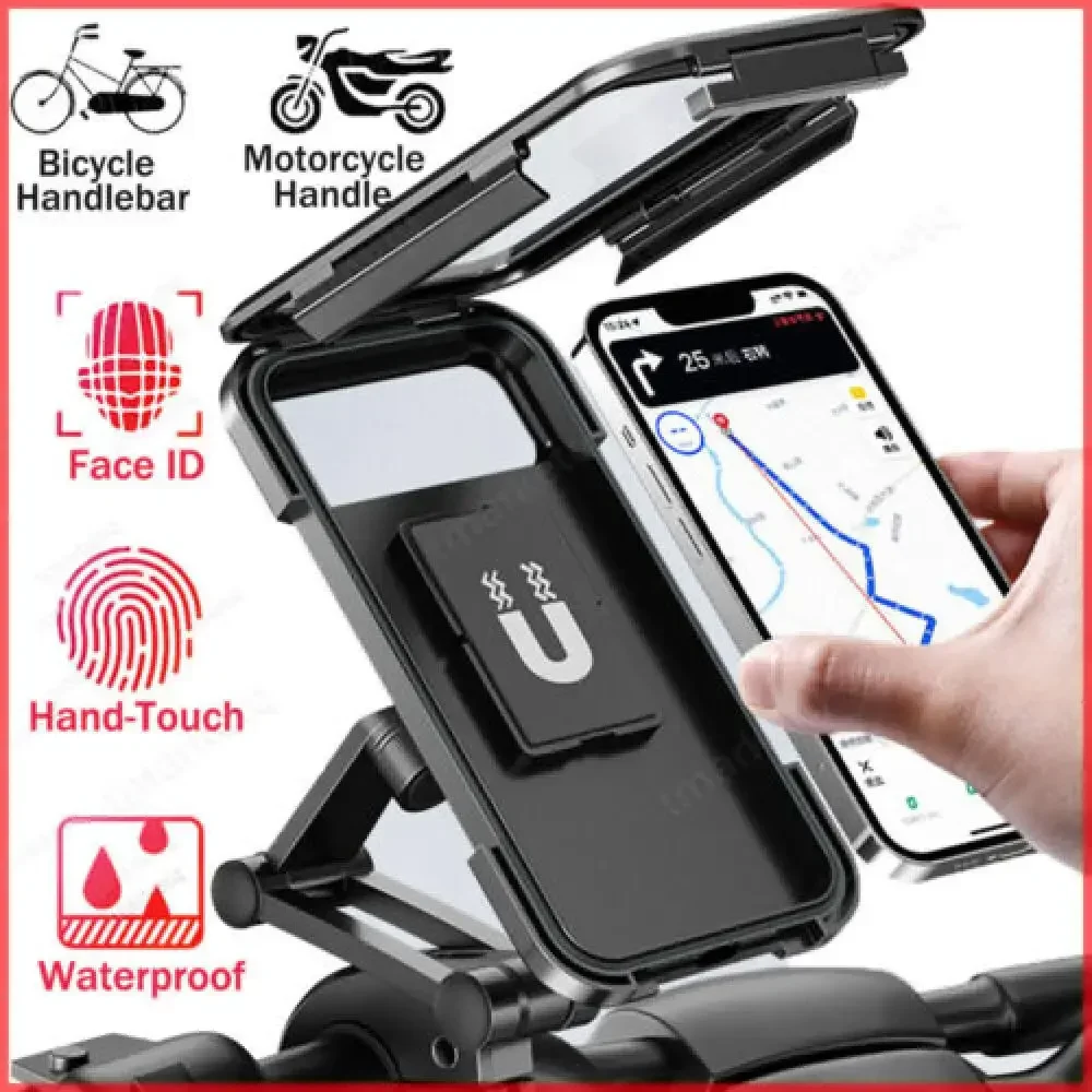 Motorrad- und Fahrrad-Handyhalterung für 6,7 Zoll Mobiltelefone, Wasserdichte Smartphone-Halterung für Motorrad und Fahrrad
