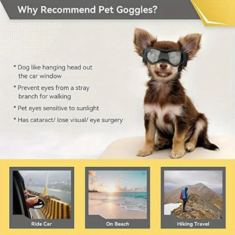 UV Protective Goggles for Dogs Cat Sunglasses Cool Protection Eyewear for Small Medium Dogs Outdoor Riding Pets Accessorie