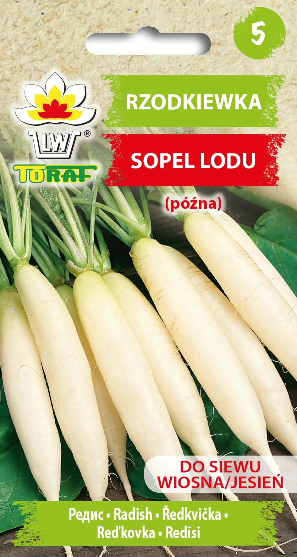 Gemüsesamen Radieschen SOPEL LODU weiß, späte Fruchtbarkeit, 10g Toraf 225