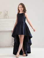 ﻿ Elegant  Fashionable Party Dress For Teenagers Girl Tailcoat Royal Blue Short Chest Long Back Dress Wedding Bridesmaid Dress