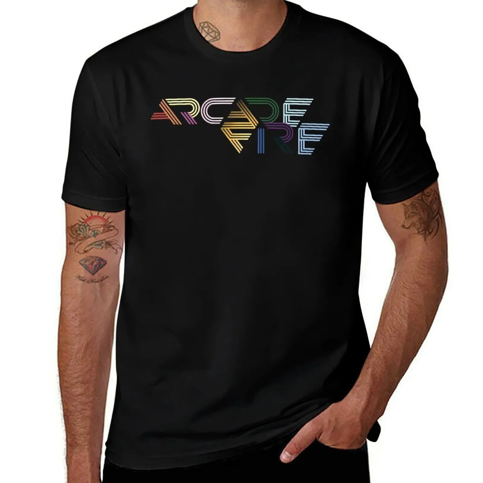 

Arcade Fire Us Rock Band Retro Gift T-Shirt customizeds cheap stuff graphic tee shirt T-shirts for men cotton