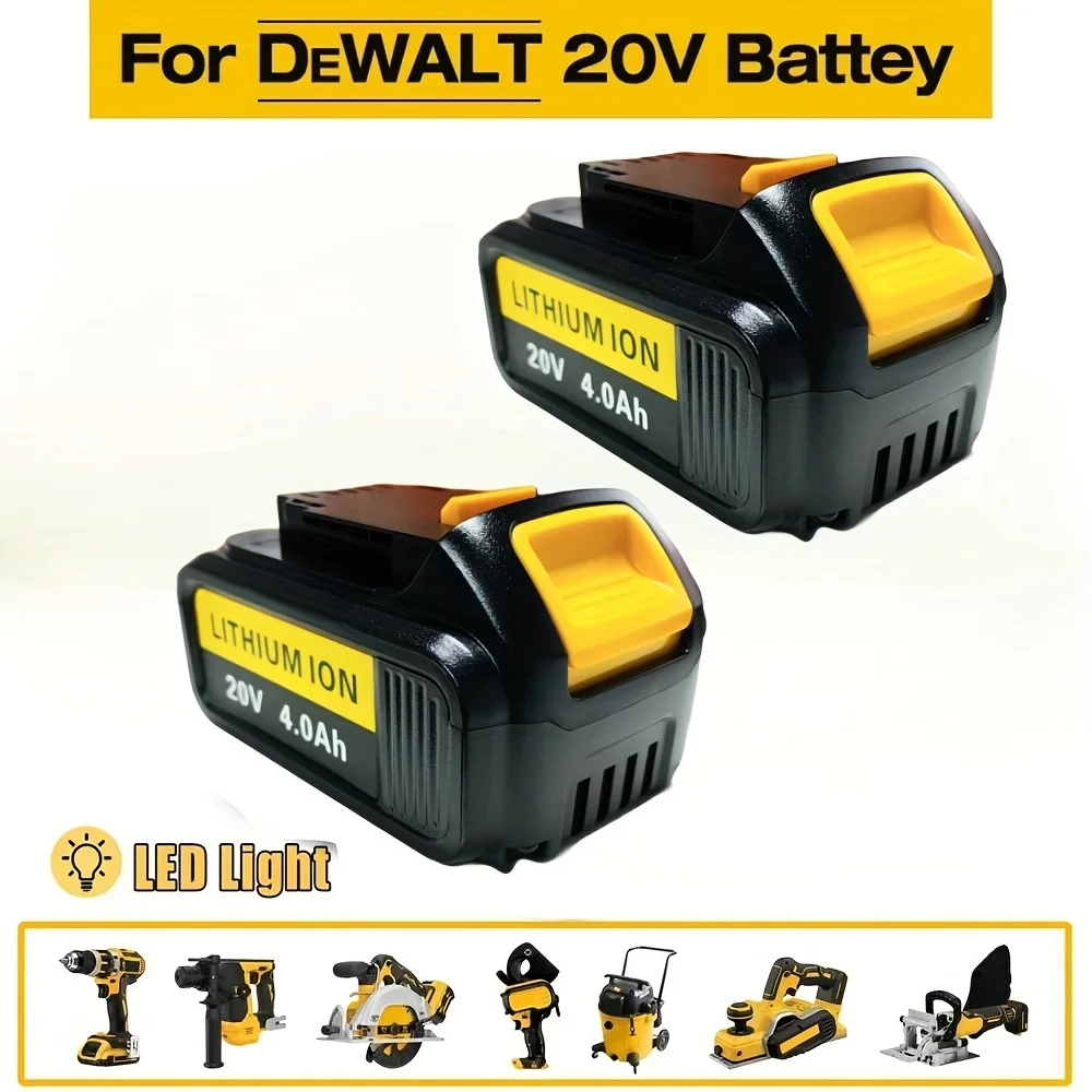 2pcs DCB200 20V Battery Compatible With Dewalt Power Tools 18V 12Ah Rechargeable Electric Tool Lithium Batteries 20V